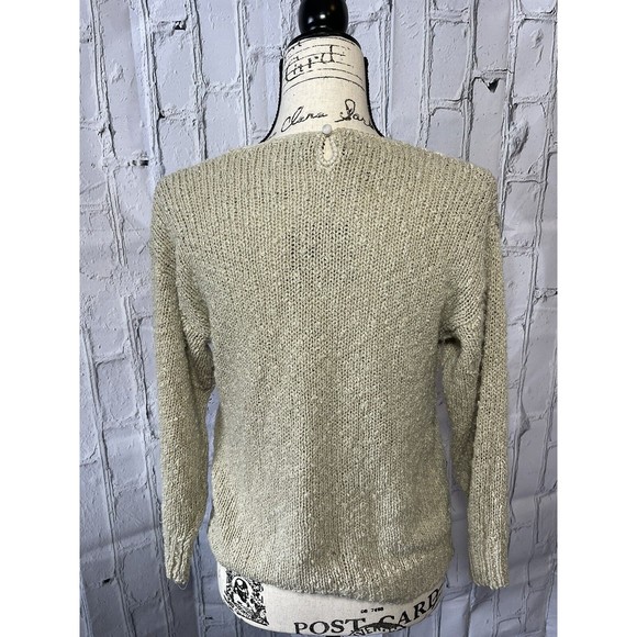 JJ Fargo Womens Vintage Sweater S/M Pink Pastels Pearls Hand Knitted Granny Core - Picture 5 of 11